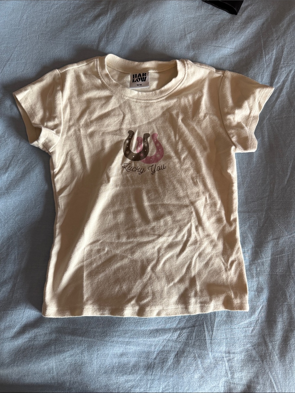HARLOW Cream 'Lucky You' Graphic Tee